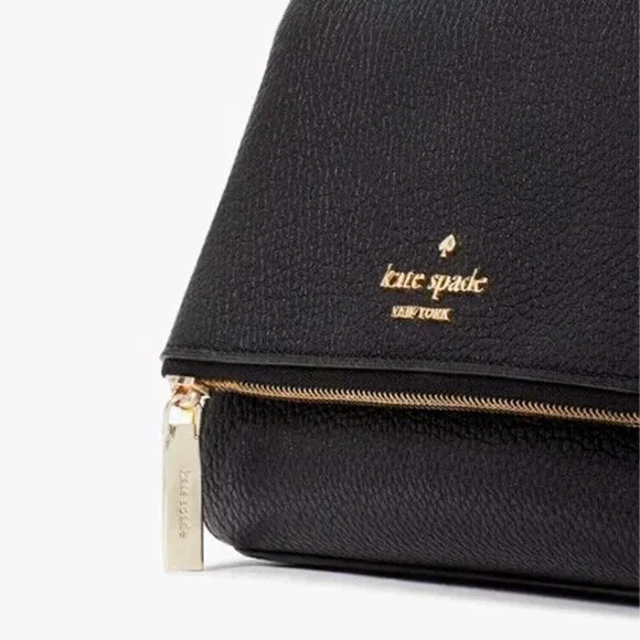 S Kate Spade Leila Mini Zip Crossbody Bag Black Leather Purse KE487 NWT $329 - Picture 7 of 9